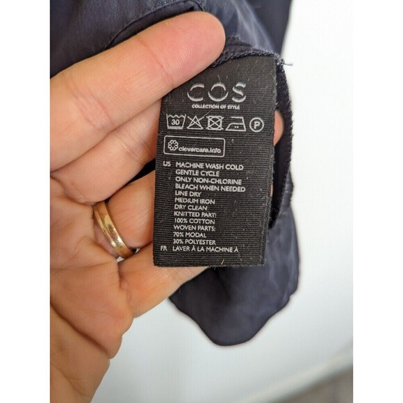 COS Sweater Women Size Small Navy Blue Long Sleeve - Picture 7 of 9